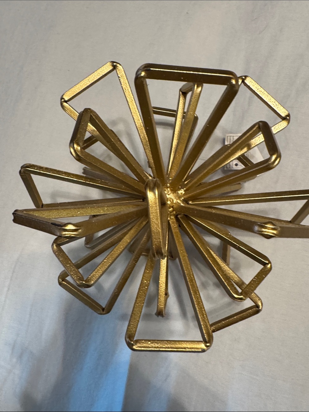 Modern Geometric Metal Sculpture - Gold Decorative Accent